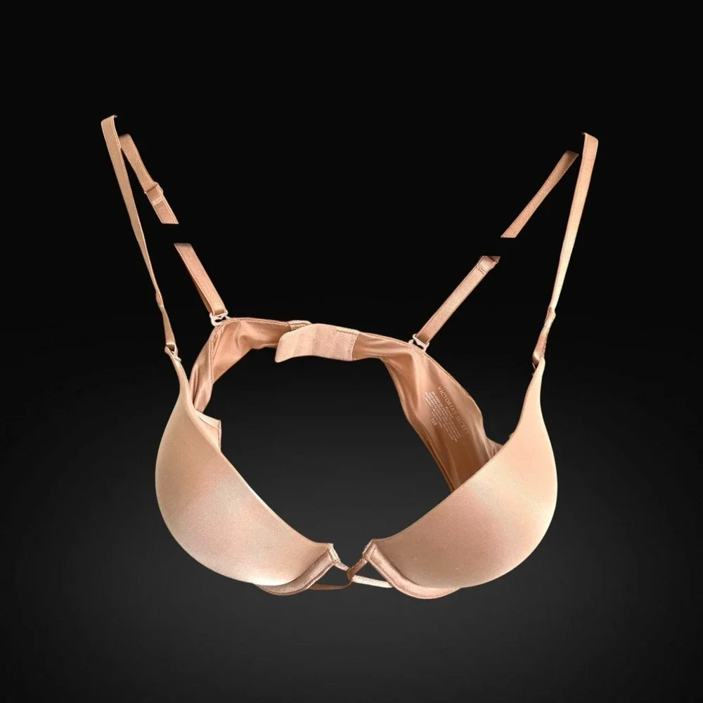 Victorias Secret Bombshell Plunge Bra Add 2 Cups Size 36B Nude Beige Super Sexy - Picture 4 of 4